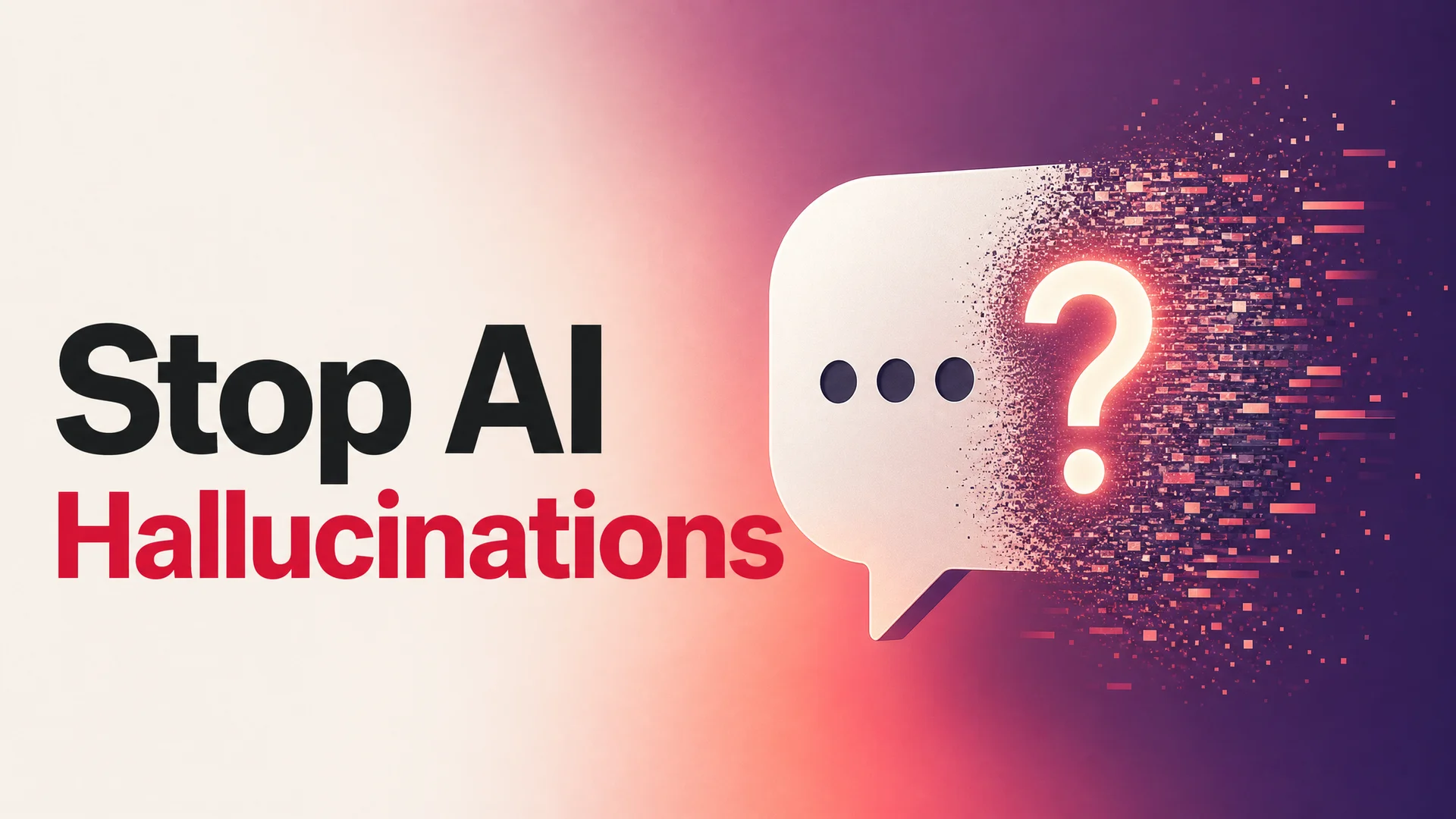 Stylized illustration of an AI agent confidently producing a fabricated answer next to a verified knowledge base